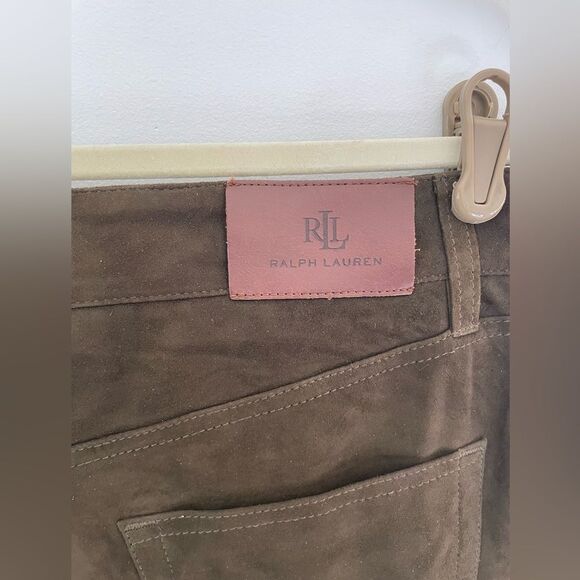 Ralph Lauren Olive Green pants 100% goat suede size 10 NWT - Picture 10 of 13